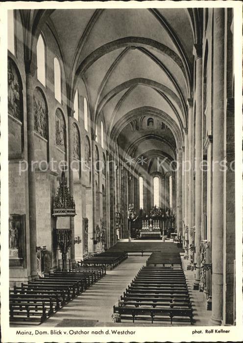 Mainz Rhein Dom Blick vom Ostchor nach dem Westchor