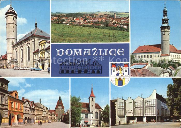 Domazlice Teilansichten Haeuserpartie Turm Gebaeude