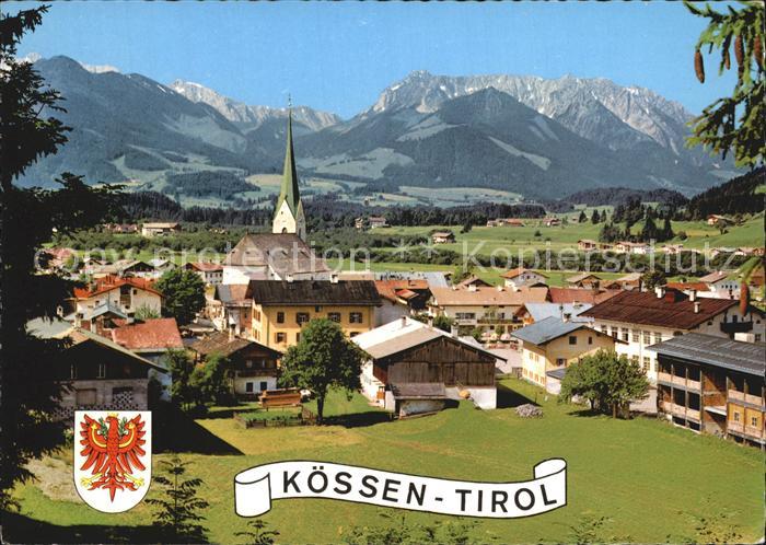 Koessen Tirol Blick auf Zahmen und Wilden Kaiser