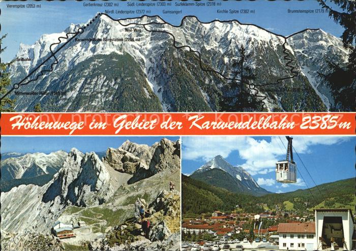 Mittenwald Bayern Karwendelbahn Hoehenwege Karwendelgebiet Gebirgspanorama Huber