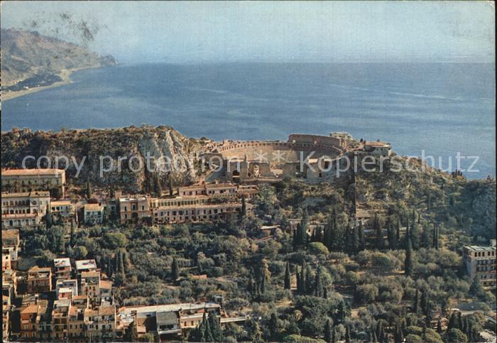 Taormina Sizilien Panorama e Teatro Greco