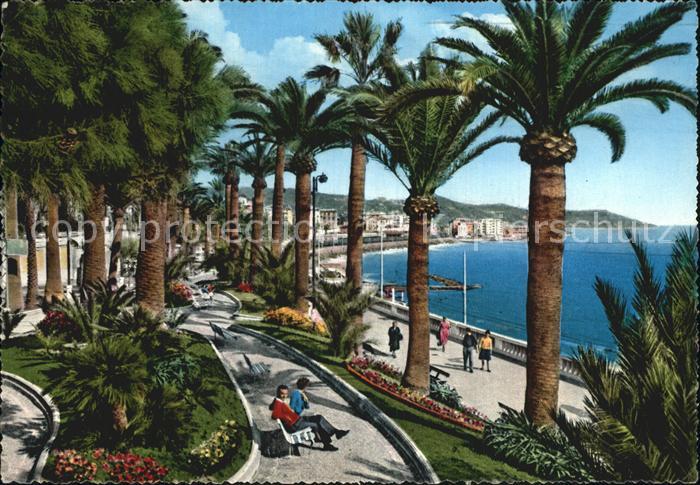 San Remo Passeggiata e lungomare Imperatrice Riviera dei Fiori Promenade Palmen