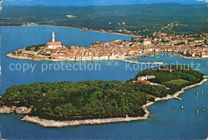 Rovinj Istrien Halbinsel Insel Fliegeraufnahme