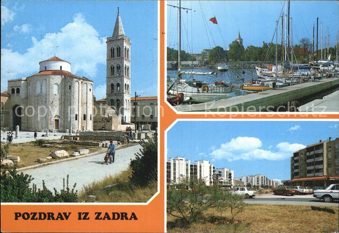 Zadar Zadra Zara Kirche Hafen Segelyachten Siedlung Hochhaeuser