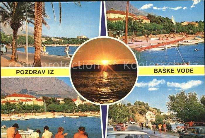 Baska Voda Uferpromenade Strand Sonnenuntergang