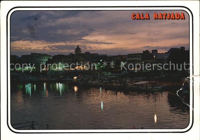 Cala Ratjada Mallorca Vista nocturna del puerto Hafen Nachtaufnahme
