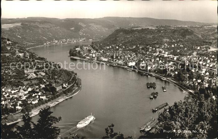 Boppard Rhein Fliegeraufnahme Rheinpartie