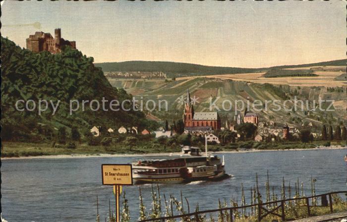 Oberwesel Rhein mit Schoenburg