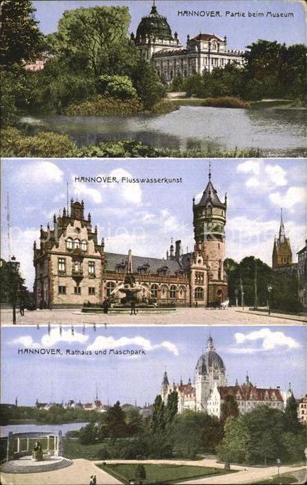 HANNOVER  CITY Museum Flusswasserkunst Rathaus und Maschpark