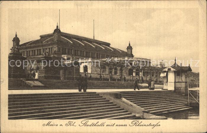 Mainz Rhein Stadthalle mit Rheinstrasse