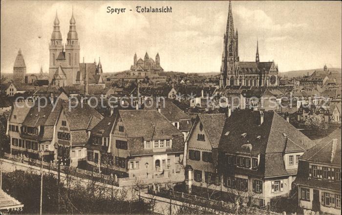 Speyer Rhein mit Kirchen