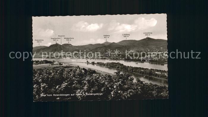 Koenigswinter Blick vom Rolandsbogen auf Rhein und Siebengebirge