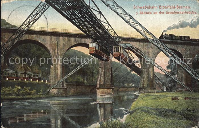 Barmen Wuppertal Schwebebahn an der Sonnbornerbruecke