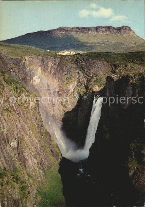 Norge Norwegen Fossli-Hotel og Voringfossen Wasserfall Eidfjord