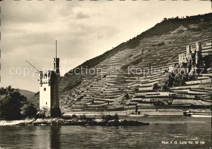 Ehrenfels Bingen Maeuseturm mit Burgruine
