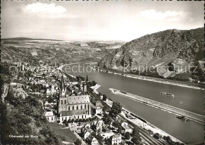 Oberwesel Rhein Fliegeraufnahme mit Rhein