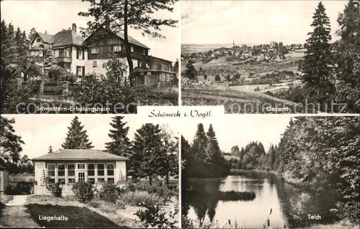 Schoeneck Vogtland Schwestern Erholungsheim Gesamt Liegehalle Teich