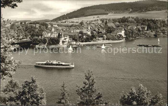 Saalburg Saale Stausee der Bleilochtalsperre
