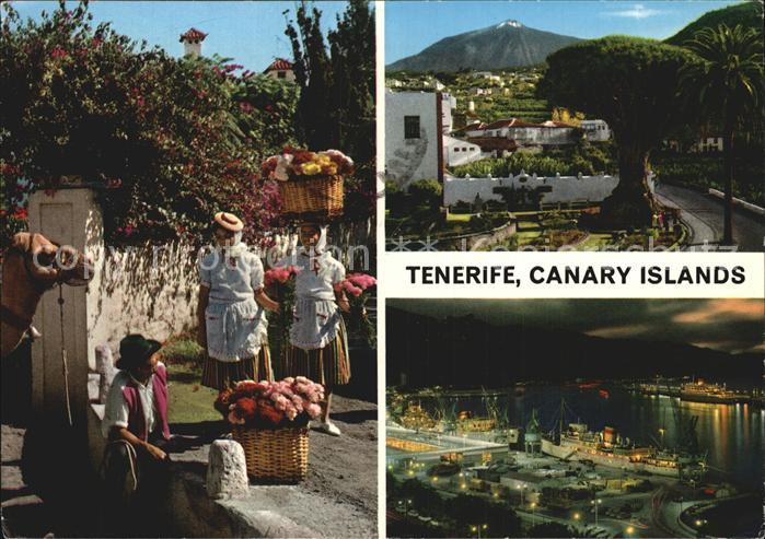 Tenerife Dorfmotive Hafen bei Nacht