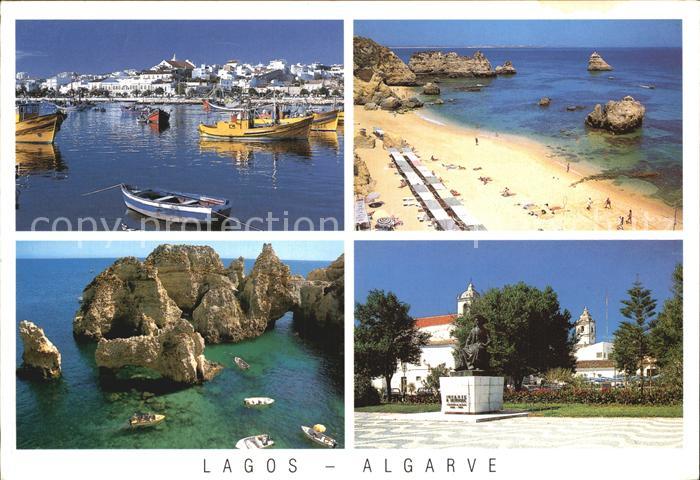 Lagos Algarve Portugal Hafen Strand Felsformation Kirche