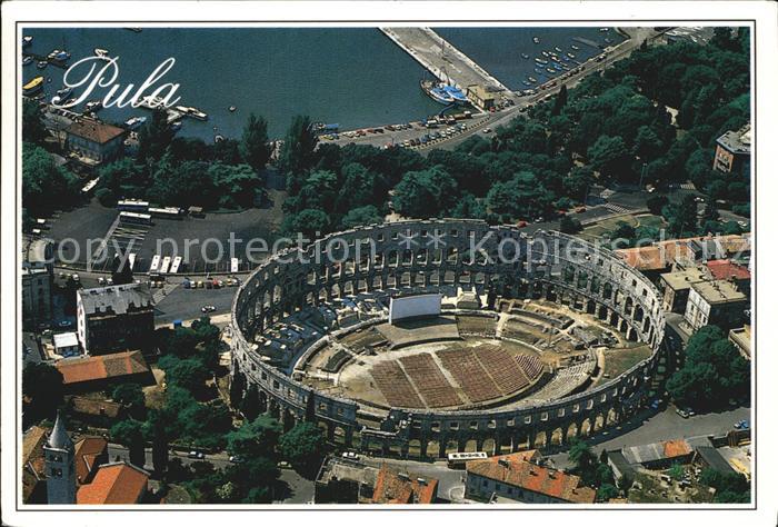 Pola Pula Croatia Amphitheater Fliegeraufnahme
