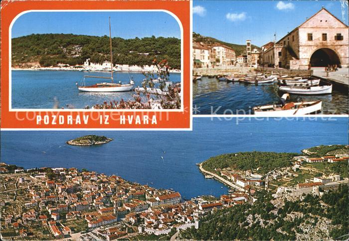 Hvar Strand Haven Fliegeraufnahme