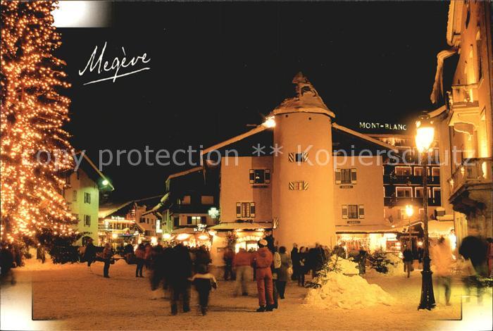 Megeve Le soir place d Eglise