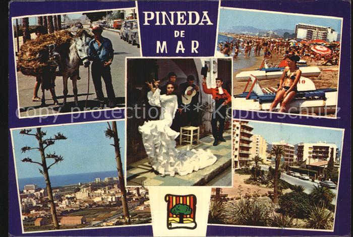 Pineda de Mar Packesel Strand Flamenco Taenzer Teilansichten