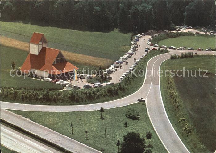 Adelsried Augsburg Autobahnkirche Maria Schutz der Reisenden Fliegeraufnahme