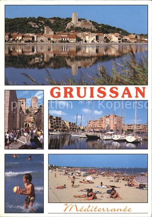 Gruissan Castell Ortsmotiv Hafenpartie Strand
