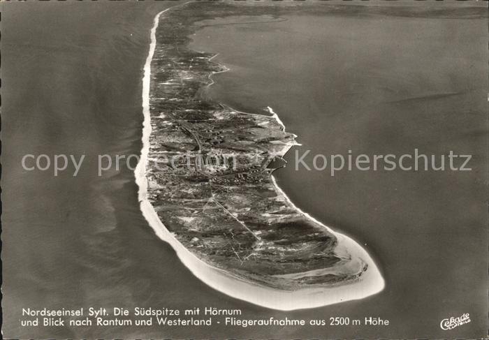 Insel Sylt mit Hoernum Rantum Westerland Fliegeraufnahme