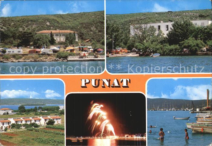 Punat Teilansichten Bungalows Feuerwerk Hafenpartie