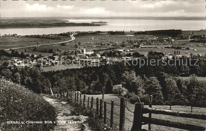 Bernau Chiemsee Blick vom Cafe Seiserhof