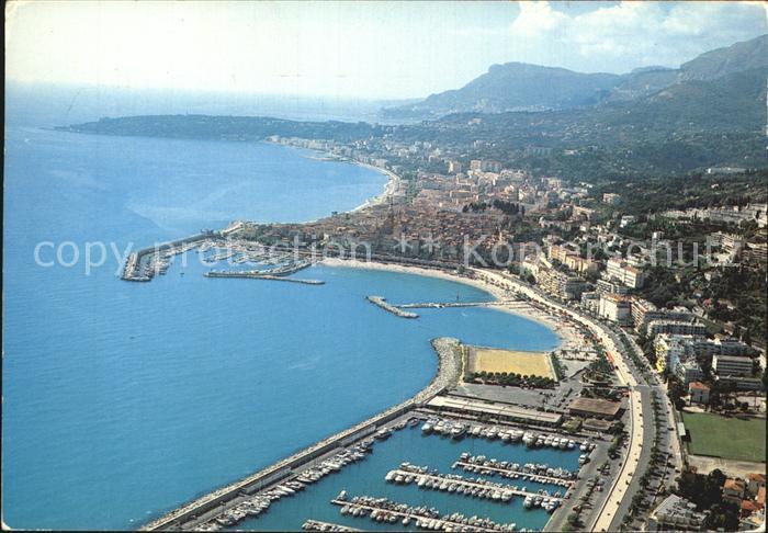 Menton Alpes Maritimes Panorama Strand Meer
