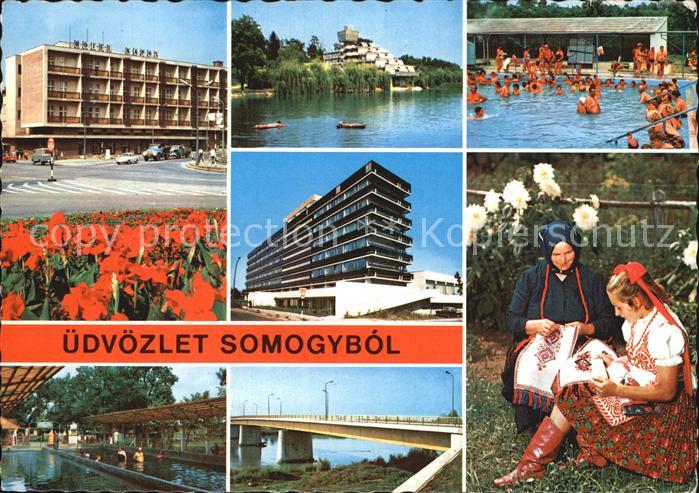 Plattensee Komotat Somogy Schwimmbad Folklore Stadtansichten