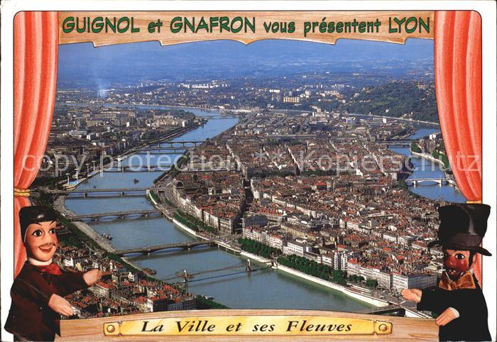 Lyon France Guignol und Gnafron Figuren