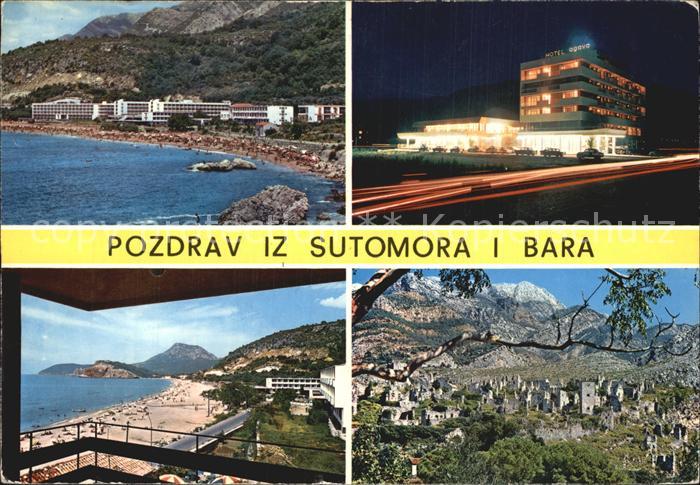 Sutomore Dalmatien Stadtansichten Nachtaufnahme