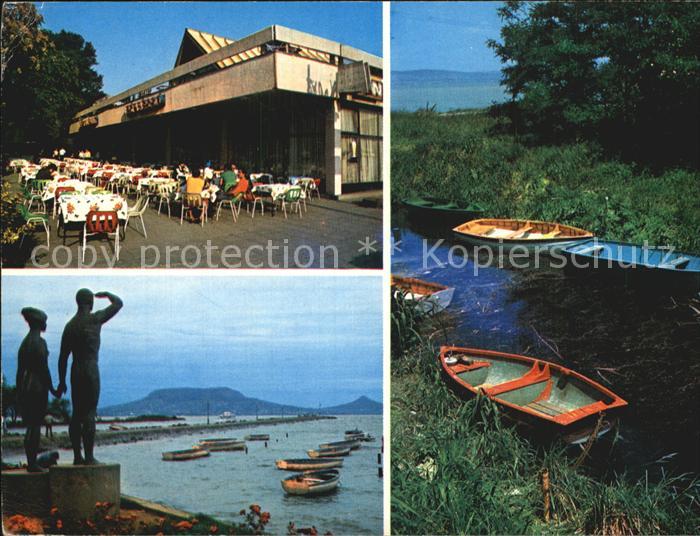 Balaton Plattensee Boote Restaurant Denkmal