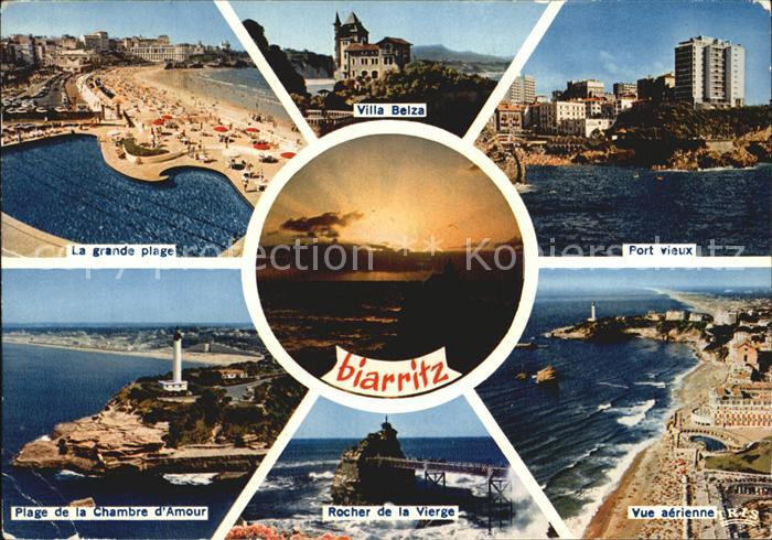 Biarritz Pyrenees Atlantiques Strand Hafen Chambre Amour Luftbild