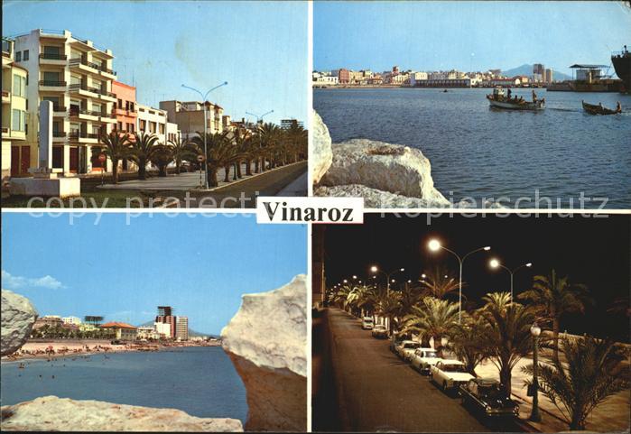 Vinaroz Puerto Playa Palmen Stadtansicht Nacht