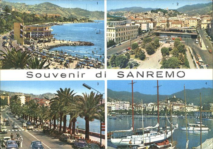 Sanremo Panorama Strand Hafen Palmen