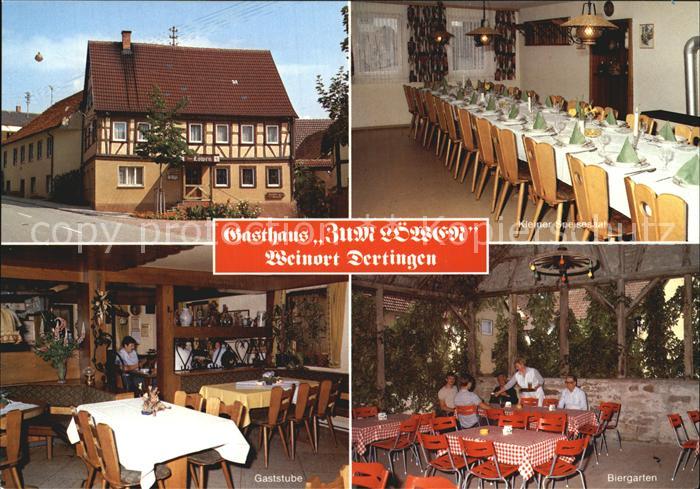 Dertingen Gasthaus zum Loewen Biergarten Gaststube Speisesaal