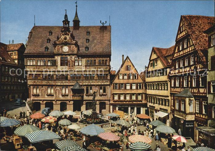 TueBINGEN BW Universitaetsstadt Marktplatz Rathaus