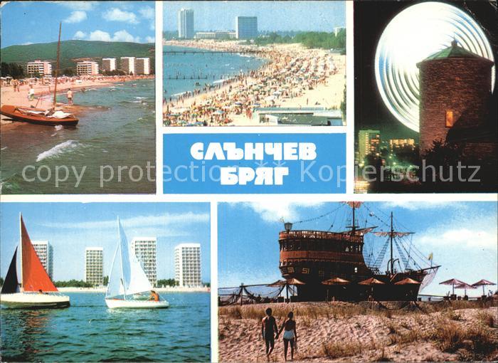 Slantschev Brjag Strand Segelboote Fischerboot Abendstimmung