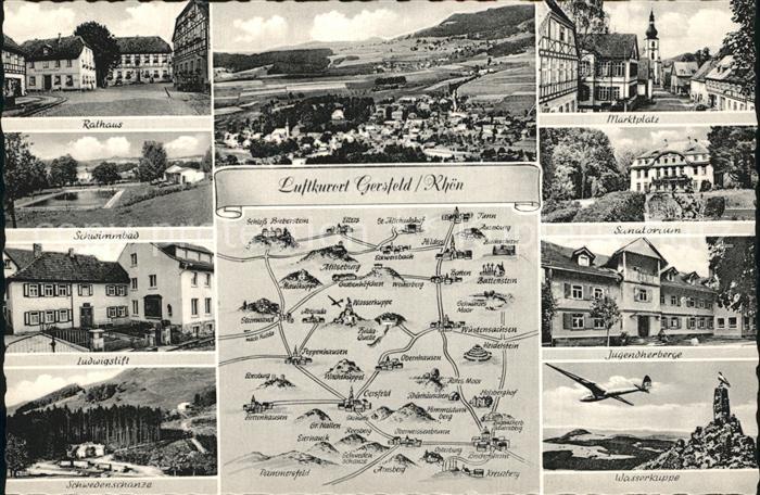 Gersfeld Rhoen Marktplatz Ludwigstift Schwabenschanze Wasserkuppe