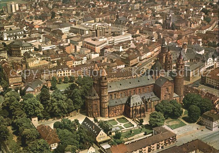 Worms Rhein Fliegeraufnahme