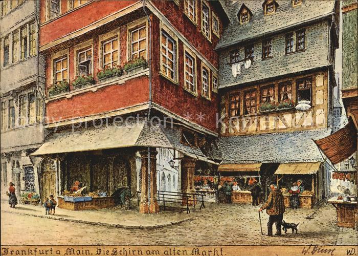 Frankfurt Main Die Schirn am alten Markt Kuentstlerkarte