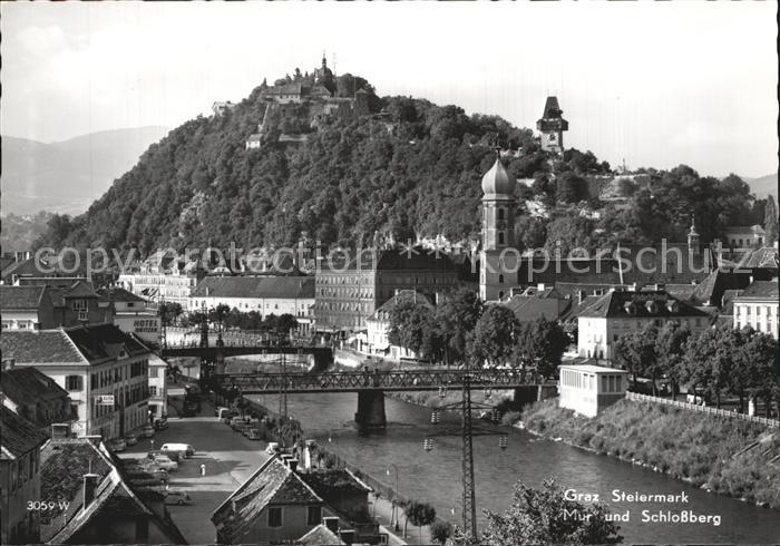 Graz Steiermark Mur und Schlossberg