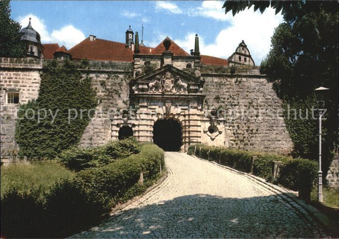 Kronach Oberfranken Aufgang zur Veste Rosenburg