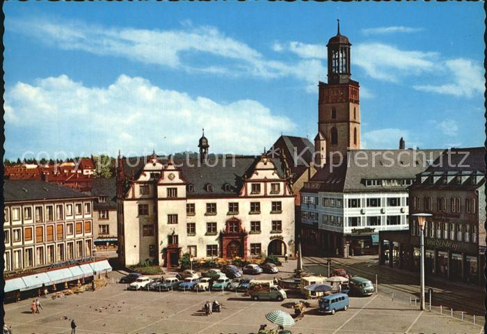 Darmstadt Marktplatz mit Rathaus Kirche